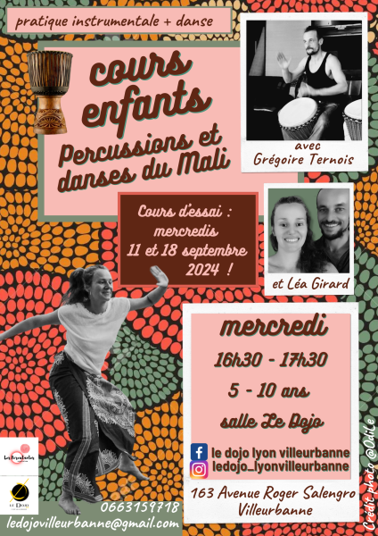 Ateliers enfants ! Percussions et danses du Mali