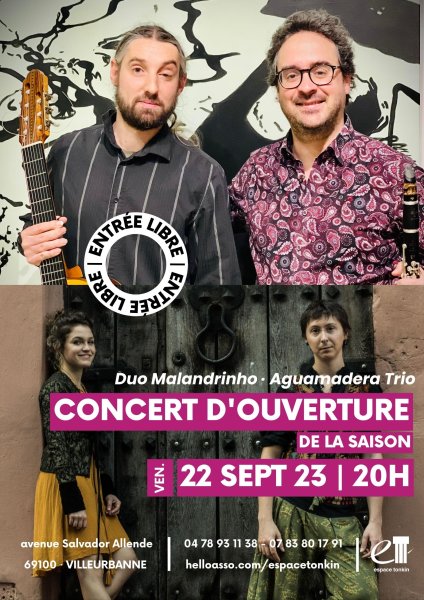 Concert d'ouverture de la saison : Duo Malandrinho - Aguamadera Quartet