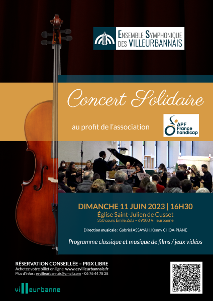 Concert solidaire Musique de films (Mononoké, Totoro, Raiponce...) - au profit de APF France Handicap