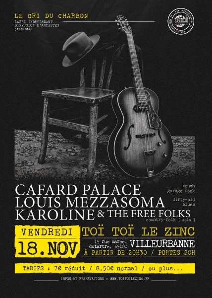 Louis Mezzasoma + Cafard Palace + Karoline & the Free Folks