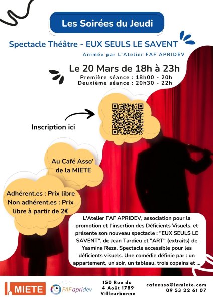 Spectacle théâtre – « EUX SEULS LE SAVENT » – Cie Apridev