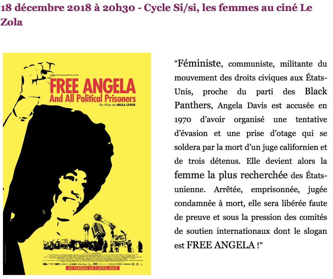 Ciné-débat - Free Angela, And All Political Prisoners