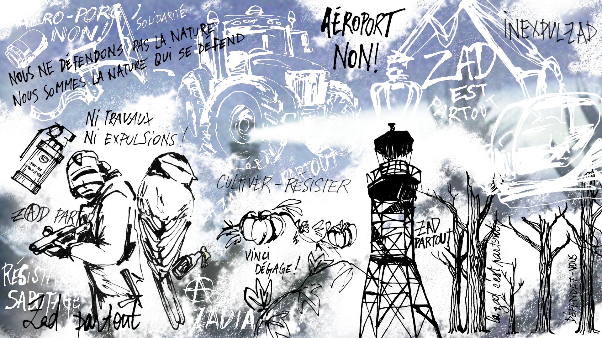 Contribution aux imaginaires en cours Par La Cieclande - D’après La recomposition des mondes d’Alessandro Pignocchi. Festival Brut de Fabrique