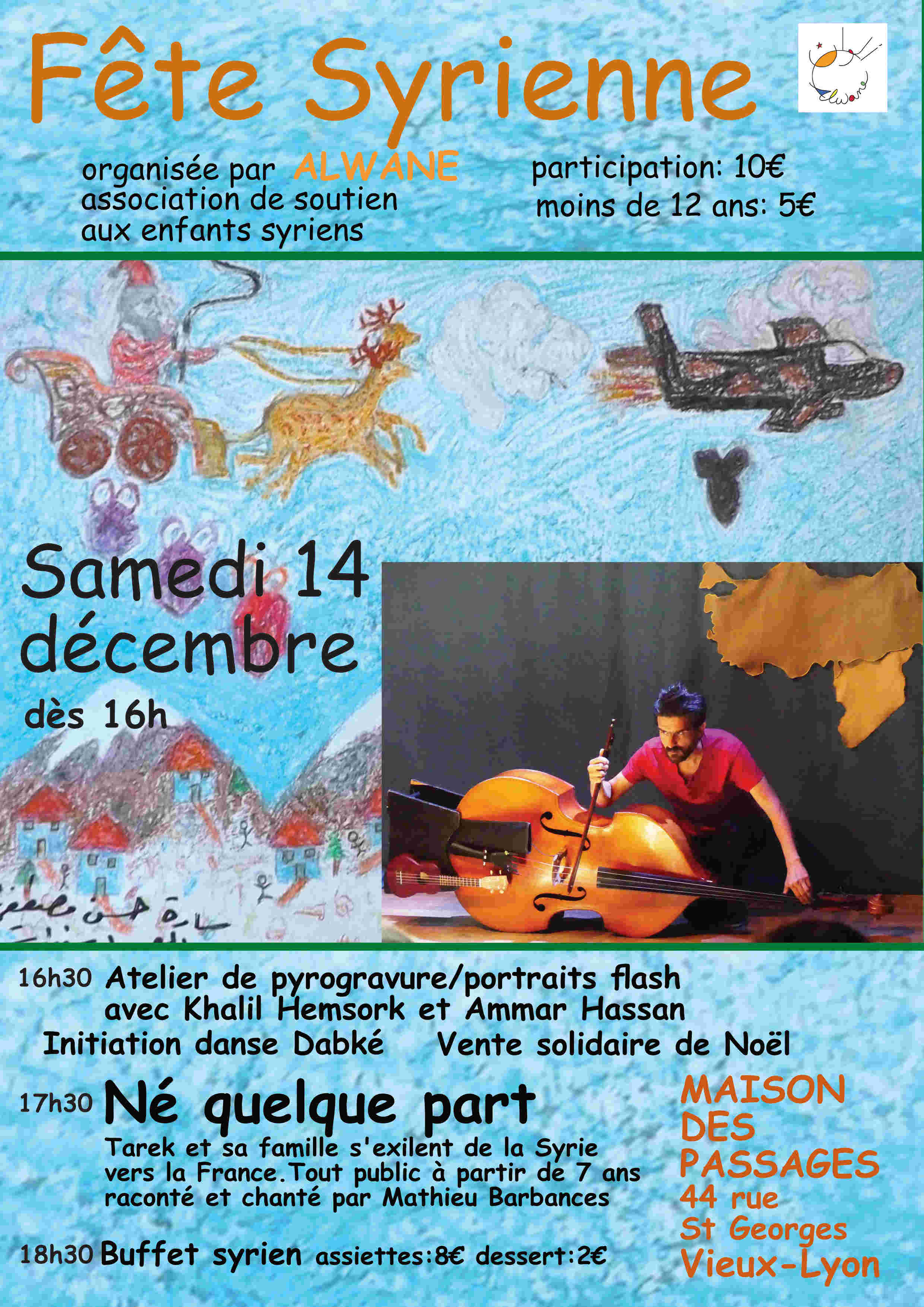 FÊTE SYRIENNE ateliers, danse, buffet et spectacle tout public « NÉ QUELQUE PART »