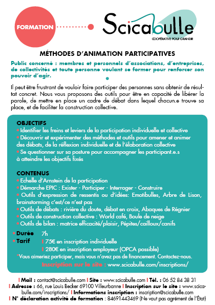 Formation : méthodes d'animation participatives