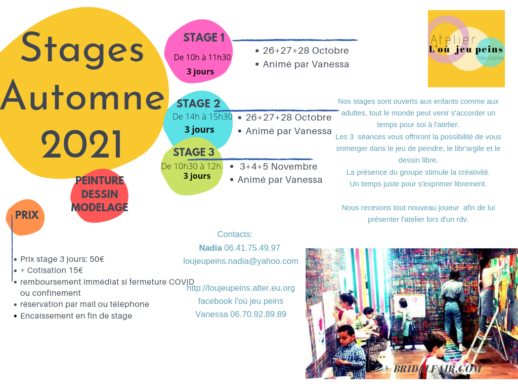 Stage Jeu de Peindre + Modelage