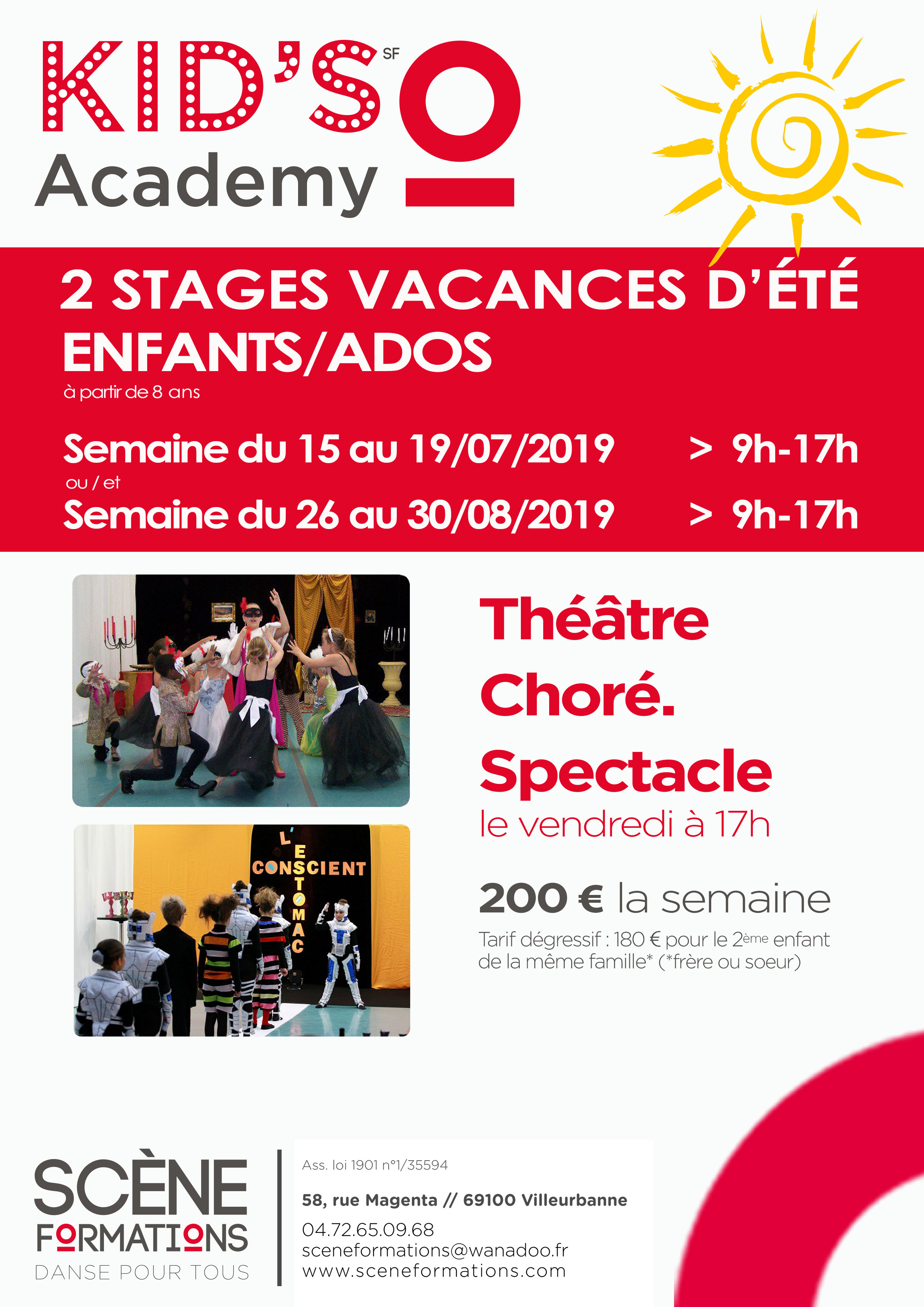 Vacances d'été - Stage THÉÂTRE & CHORE - Enfants/ados (à partir de 8 ans)
