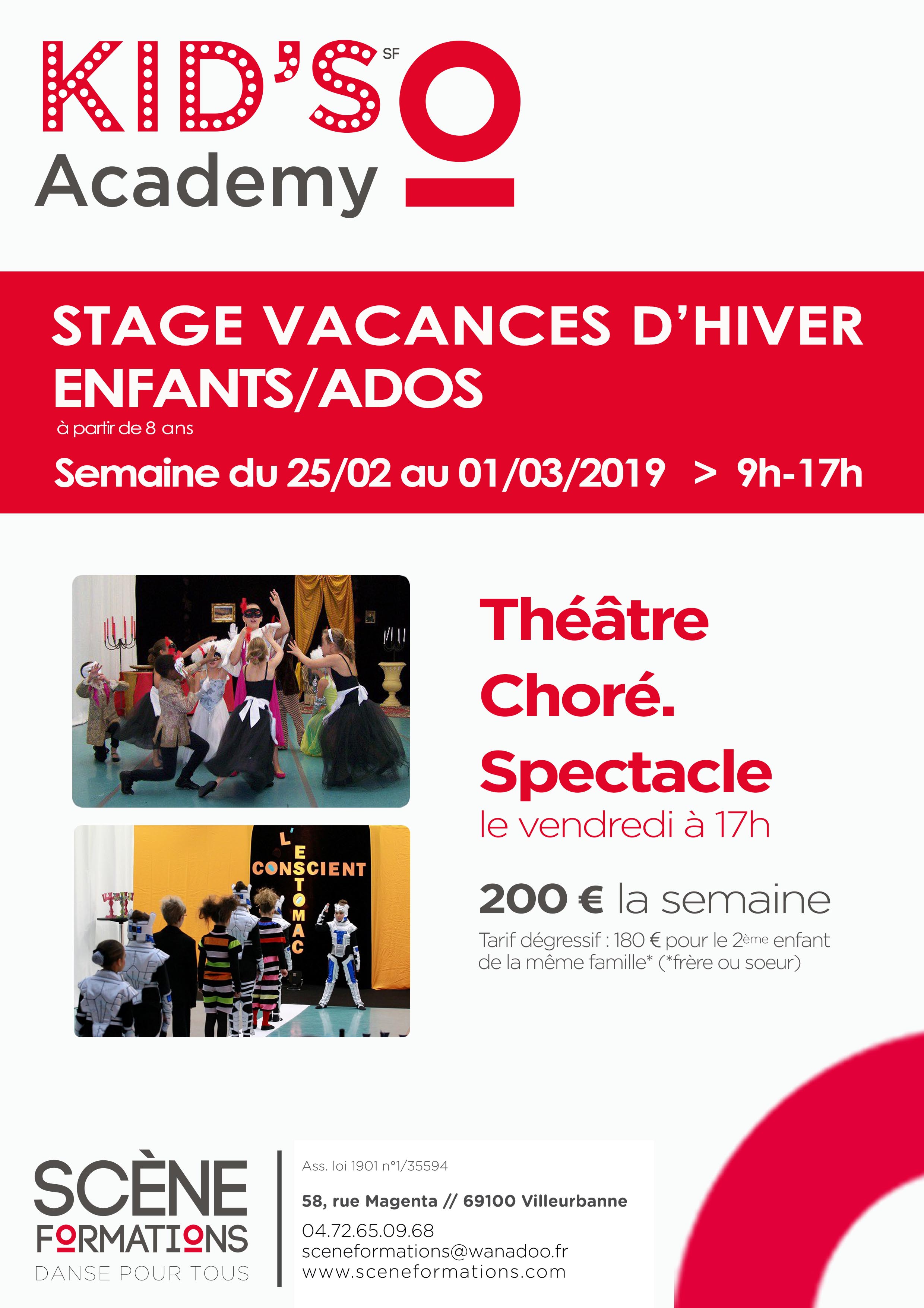 Vacances d'Hiver - Stage THÉÂTRE & CHORE - Enfants/ados (à partir de 8 ans)