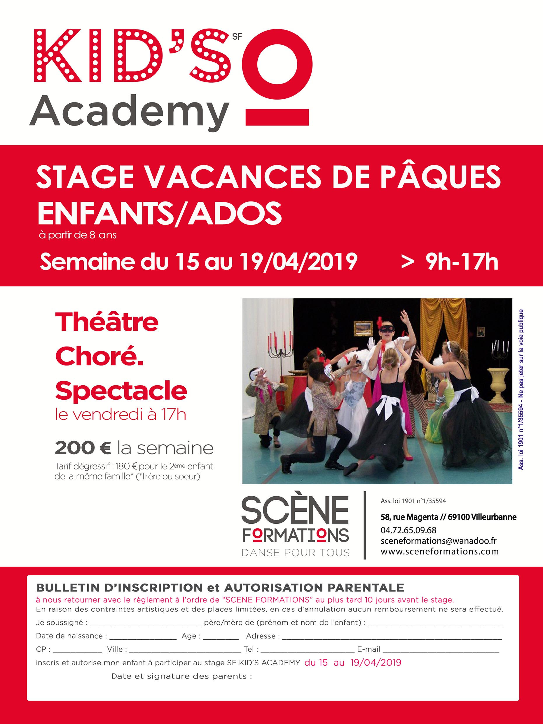 Vacances de Pâques - Stage THÉÂTRE & CHORE - Enfants/ados (à partir de 8 ans)